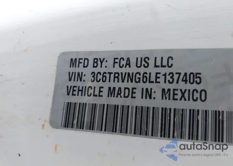 2020 Ram Promaster 1500 Low Roof 118 Wb from USA, damaged, VIN 3C6TRVNG6LE137405